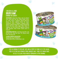 Weruva B.F.F. OMG - Best Feline Friend Oh My Gravy!, Selfie Cam! with Chicken & Lamb in Gravy Cat Food (Pack of 8)