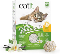 Catit Go Natural Ultra-Light Clumping Cat Litter, Bamboo Pellets, Dust-Free, Lightweight, Compostable, Vanilla Scent, Soft on Paws, Deodorizing, Eco-Friendly