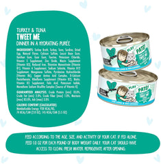 Weruva B.F.F. Play - Best Feline Friend Paté Lovers, Aw Yeah!, Turkey & Tuna Tweet Me! with Turkey & Tuna 2.8-oz(Pack of 12)