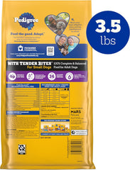 Pedigree With Tender Bites for Small Dogs Adult Dry Dog Food, Chicken and Steak Flavor