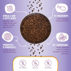 Health Extension Little Bites Lite Chicken & Brown Rice Dry Dog Food (15 lb / 6.8 kg) - Natural Formula with Probiotics & Superfoods for Overweight Adult Dogs