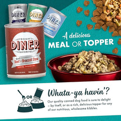 Fromm Diner Favorites Bud's Beef & Broccoli Stew Dog Food - Premium Wet Dog Food - Beef Recipe - Case of 12 Cans