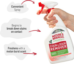 Nature's Miracle Dog Stain and Odor Remover, Everyday Mess Enzymatic Formula, Melon Burst Scent, 32 oz