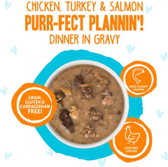 Weruva B.F.F. OMG - Best Feline Friend Oh My Gravy!, Purr-FECT Plannin'! with Chicken, Turkey & Salmon in Gravy Cat Food