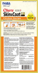 INABA Churu Lickable Purée Natural Cat Treats for Skin and Coat with Omega Oils, Taurine and Vitamin E, 0.5 Ounces Each, 24 Tubes (Four Per Package), Chicken Recipe