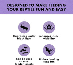 Zilla Cricket Glow Powder — add to Reptile Food for a Fun Twist, More exciting Than Plain Calcium Powder Fluoresces Under Black Light, Ideal for Insectivores, 4 Ounces