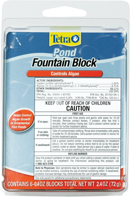 Tetra Pond Fountain Block 6 Count, Controls Algae Growth In Ornamental Fountains