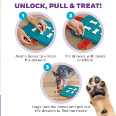Nina Ottosson Dog Casino Treat Puzzle Enrichment Toy, Level 3 Advanced, Turquoise