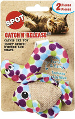 SPOT Catch N' Release Cat Toy with Irresistible Texture and Catnip, Indoor Cat Essentials, for Cats and Kittens, 2 Assorted Figures