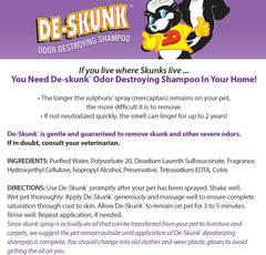 Odor Destroying Shampoo for Dogs – Formulated with Powerful De-Greasers, Skunk Odor Remover for Pets, Carpet, Furniture and More – Removes Skunk Smell Fast