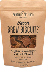 Portland Pet Food Company Bacon Brew Biscuit Dog Treats (1 Pack, 5 oz Bag) – All Natural, Human-Grade, USA-Sourced and Made, CRAFTED BY HUMANS LOVED BY DOGS