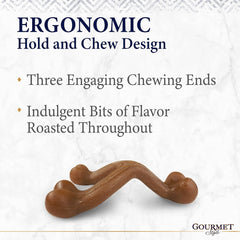 Nylabone Gourmet Style Wishbone Strong Chew Toy for Dogs, Bacon Flavor