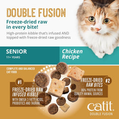 Catit Recipes Double Fusion Senior Chicken Recipe – High-Protein, Freeze-Dried Raw Meat, Nutrient-Dense for Healthy Senior Cats, Fresh Chicken, No Corn, Wheat, Soy, or by-Products