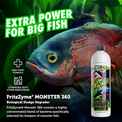 Fritz Aquatics 75016 FritzZyme Monster 360 Concentrated Biological Conditioner for Fresh Water Aquariums, 16-Ounce