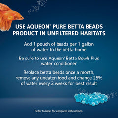 Aqueon PURE Betta Beads, Water Care for Unfiltered Aquariums, Maintains Clear Water and Helps Breakdown Organic Sludge