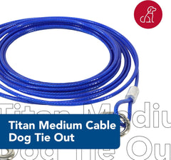 Titan - Coastal Pet Titan Medium Cable Dog Tie Out - Dog Tie Out Cable - Cable Tie Out for Dogs up to 50 lbs - Rust-Resistant Pet Tie Out Cable - Quality Dog Supplies