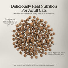 Now Fresh Grain-Free Dry Cat Food with Turkey, Salmon & Duck, Healthy Kibble for Adults Made with Real Meat & Fish, Chicken-Free, with Pumpkin & Probiotics for Sensitive Stomachs