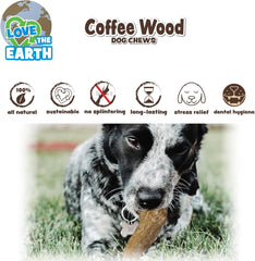 SPOT Coffee Wood Dog Chew Toy – 100% Natural & Sustainably Sourced Non-Splintering Wood from Coffee Plants, Long Lasting, Durable Toy for Aggressive Chewers, for Medium Dogs and Puppies