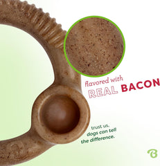 Benebone Ring Durable Dog Chew Toy for Aggressive Chewers, Real Bacon, Made in USA