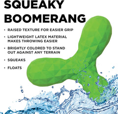 Hound2O Outdoor Dog Toys | Squeaky Boomerang Chew Toy for Dogs | Bright Color for Interactive Play | Durable Toy Made from Non-Toxic Materials