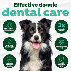 TropiClean Fresh Breath TripleFlex Toothbrush for Large Dogs | 360-Degree Toothbrush |