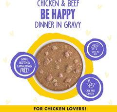 Weruva B.F.F. OMG - Best Feline Friend Oh My Gravy!, Chicken & Beef Be Happy with Chicken & Beef in Gravy