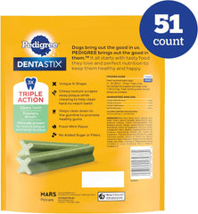 PEDIGREE DENTASTIX Dental Dog Treats for Small Dogs Fresh Flavor Dental Bones, 12.66 oz. Pack (51 Treats)