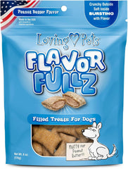 Loving Pets Flavorfullz Filled Treats for Dogs, Peanut Butter