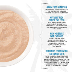 TIki Cat Silver Mousse, With Chicken & Pumpkin In Broth, Silky Smooth Nutrient Rich Formulated for Older Cats Aged 11+
