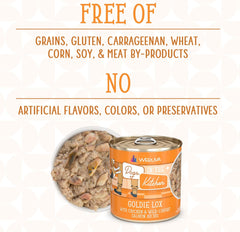 Weruva Dogs in The Kitchen, Goldie Lox with Chicken & Wild-Caught Salmon Au Jus Dog Food (Pack of 12)