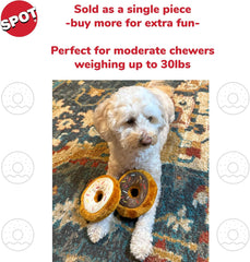 SPOT Fun Food Tasty Donut- Plush Chew Toy with Self Healing Squeaker