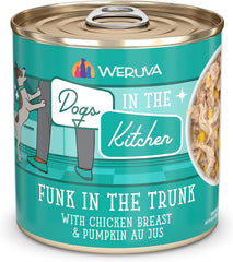 Weruva Dogs in The Kitchen, Funk in The Trunk with Chicken Breast & Pumpkin Au Jus Dog Food (Pack of 12)