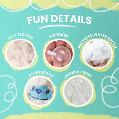 Snugarooz Tom Yeti with Repair Patch – Soft and Cuddly Plush Toy with Built-in Squeaker – Durable Chew Toy for Dogs – Made from Recycled Bottles for Responsible Play