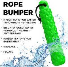 Playology Hound2O Outdoor Dog Toy for Water Adventures | Bright Green Floating Rope Bumper for Throwing and Retrieving | Durable Toy Made from Non-Toxic Materials