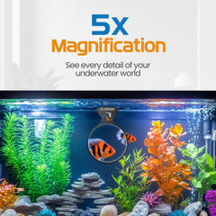 Flipper Cleaner FL!PPER Flipper DeepSee Viewer MAX 5" Black - Coral and Fish Magnifier for Reef Tank and Freshwater Aquarium Photography and Videography - Magnetic Magnifying Glass