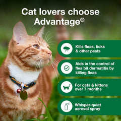 Advantage Cat Flea Treatment Spray | Kills Fleas & Ticks | Cat Flea Spray | 8 oz.