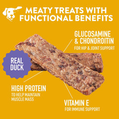 DOGSWELL Jerky Hip and Joint Dog Treats Grain Free Made in USA Only, Glucosamine and Chondroitin, Duck