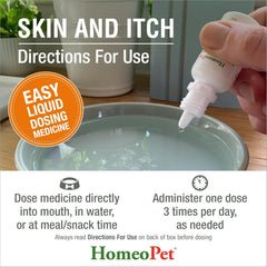 HomeoPet Skin and Itch, Safe and Natural Itch Relief for Dogs and Cats, Coat and Skin Soother for Pets, 15 Milliliters