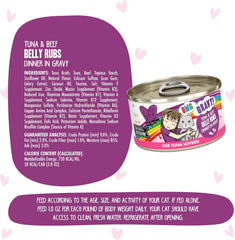 Weruva B.F.F. OMG - Best Feline Friend Oh My Gravy!, Tuna & Beef Belly Rubs with Tuna & Beef