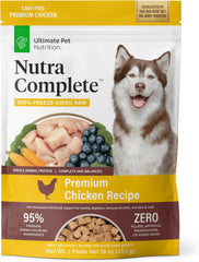 ULTIMATE PET NUTRITION Nutra Complete Freeze Dried Raw Dog Food, Veterinarian Formulated with Antioxidants, Prebiotics & Amino Acids