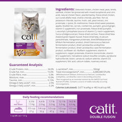 Catit Recipes Double Fusion Indoor Cat Food – Chicken Recipe, High-Protein, Freeze-Dried Raw Toppings, No by-Products, Minimally Processed, Balanced Nutrition for Indoor Cats