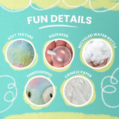 Snugarooz Ally The Alpaca Plush Dog Toy with Repair Patch – Tie Dye Design with Crinkle & Squeak Sounds – Durable for Small to Medium Dogs