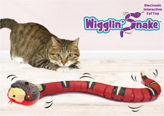 SPOT Wigglin' Snake - Electronic Interactive Cat Toy, Touch Activated Snake Slithers and Slides to Entertain Cats and Kittens, Smart Sensors Detect & Avoid Objects, USB Rechargeable - 15 inch