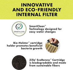 Zilla Aquatic Reptile Internal Filter with SmartClean Technology, for Turtles and Aquatic Reptiles, Medium