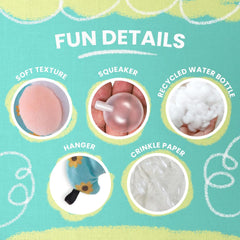 Snugarooz Baby Sunny Small Gnome Plush Toy with Repair Patch – Gentle and Durable Squeaky Dog Toy for Small Breeds – Ideal for Biting and Play – Made from Recycled Materials