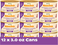 Made by Nacho Flaked Filets Recipe in Bone Broth, Grain-Free Chef's Selects Wet Food for Cats Balanced Diet in Naturally Hydrating Pumpkin-Infused Broth (3.0 oz (Pack of 12), Tuna & Rainbow Trout)