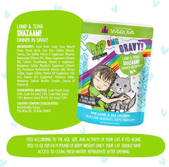 Weruva B.F.F. OMG - Best Feline Friend Oh My Gravy!, Shazaam! with Lamb & Tuna in Gravy Cat Food