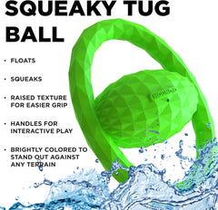 Playology Hound2O Outdoor Dog Toys | Interactive Squeaky Ball - Tug of War Dog Toy | Bright Chew Toy Floats for Water Adventures