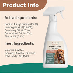 NaturVet – Herbal Flea Plus Essential Oils – Essential Oils – Deodorizes with a Fresh Herbal Fragrance – for Dogs & Cats – 16 oz Spray