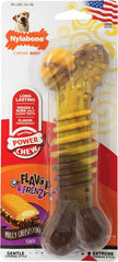 Nylabone Flavor Frenzy Dental Bone Power Chew Toy, Dog Toys for Aggressive Chewers, Philly Cheesesteak, X-Large - 50+ lbs, 1 Count